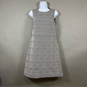 Theory Black Check Helaina Portland Sleeveless Lined Shift Dress